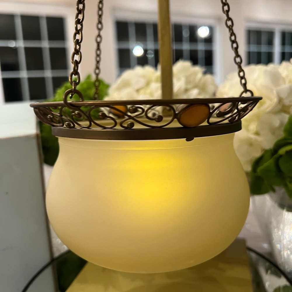 Party Lite ~ Retired Paris Retro Hanging Candle Lamp With Bracket  - NIB